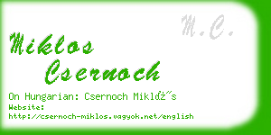 miklos csernoch business card